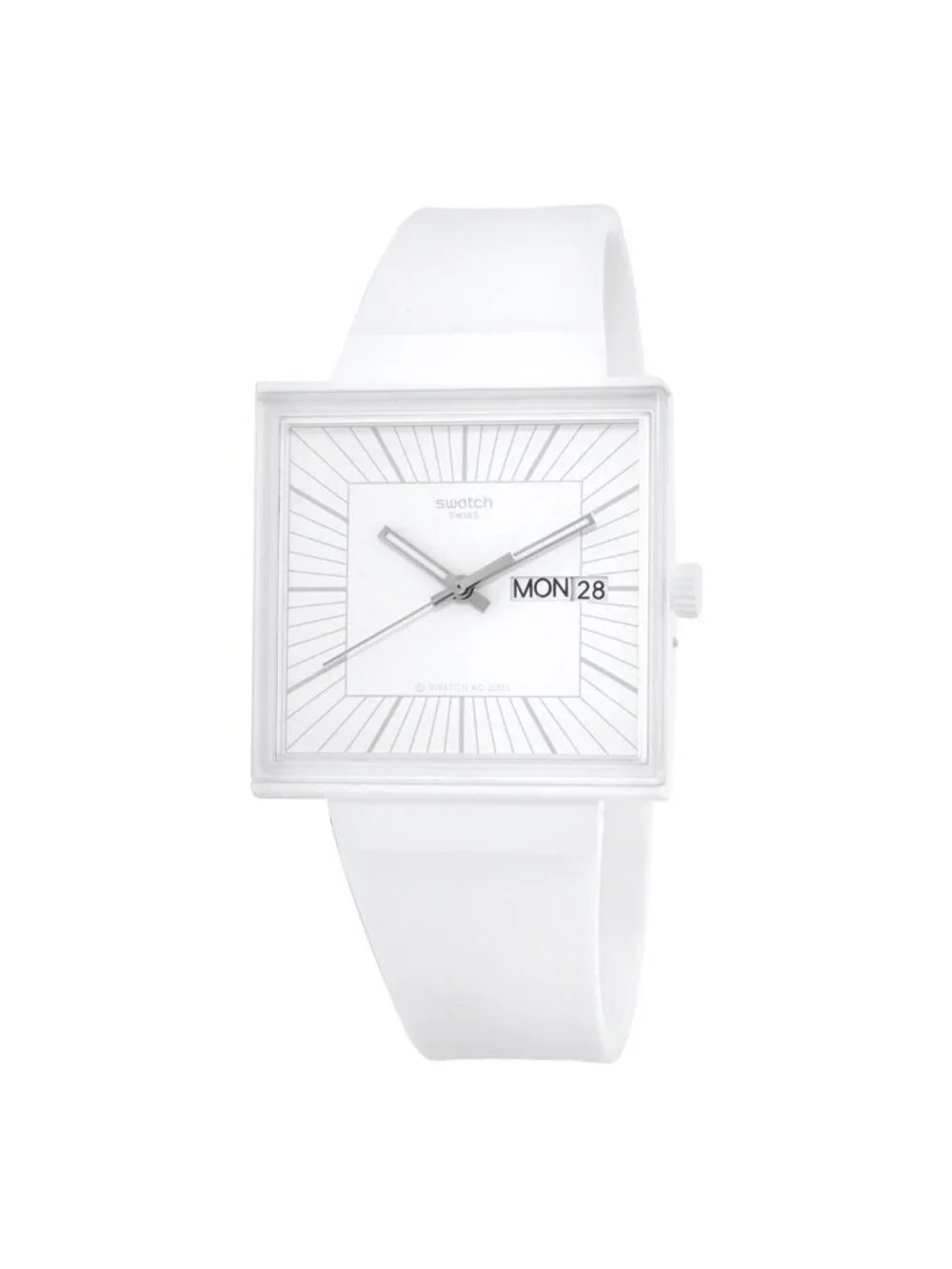 NWT Swatch What If...Allwhite? Quartz White Dial Unisex Watch